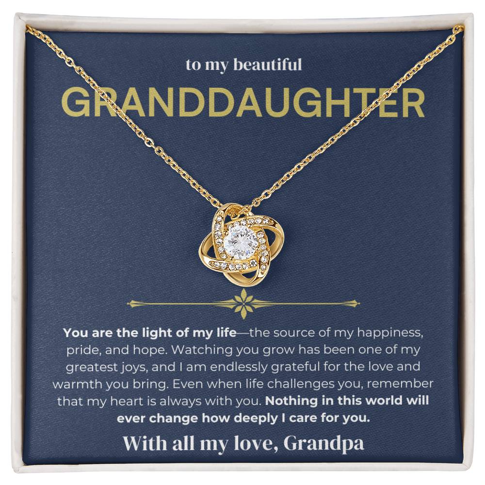 To My Beautiful Granddaughter - Love Knot Necklace 3