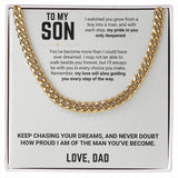 To My Son - Cuban Link Chain 15