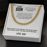 To My Son - Cuban Link Chain 15