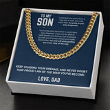 To My Son - Cuban Link Chain 14