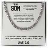 To My Son - Cuban Link Chain 15