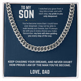 To My Son - Cuban Link Chain 14