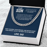 To My Son - Cuban Link Chain 14