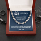 To My Son - Cuban Link Chain 14