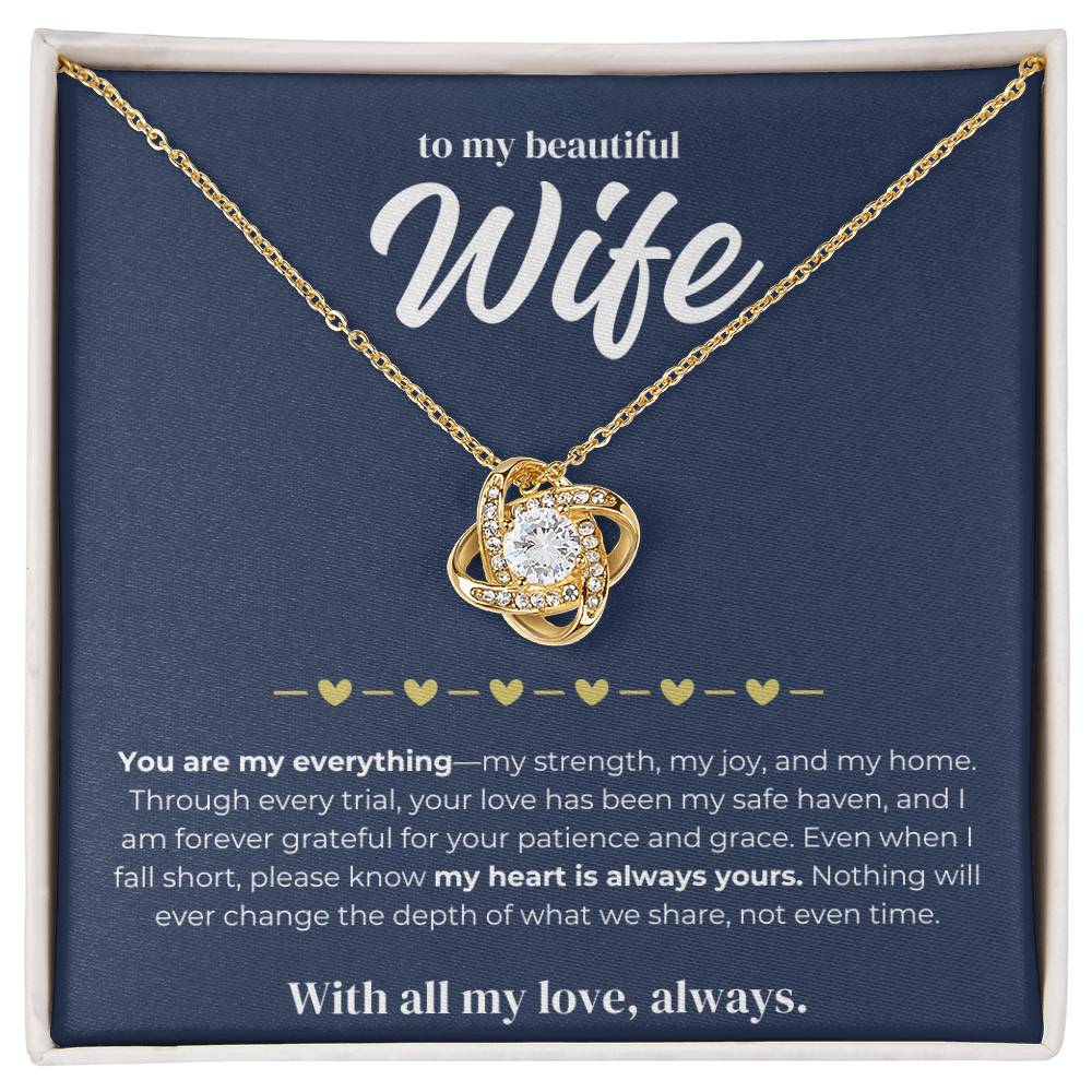 To My Beautiful Wife - Love Knot Necklace