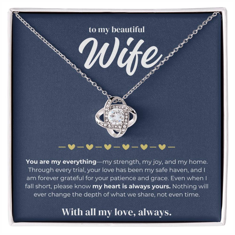 To My Beautiful Wife - Love Knot Necklace