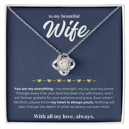 To My Beautiful Wife - Love Knot Necklace