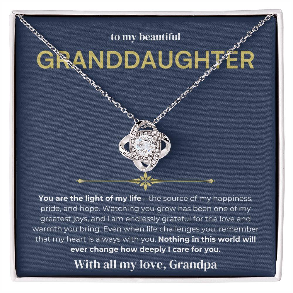 To My Beautiful Granddaughter - Love Knot Necklace 3