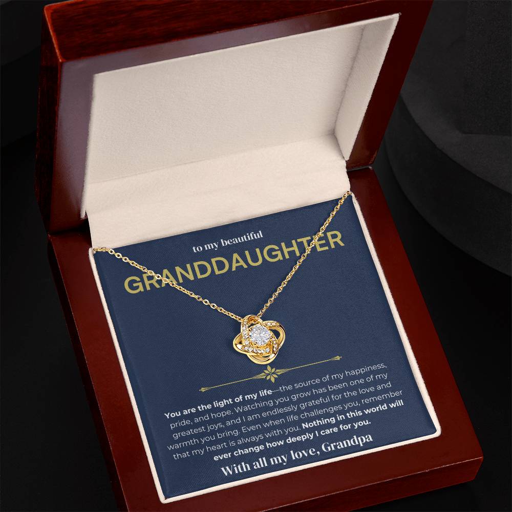 To My Beautiful Granddaughter - Love Knot Necklace 3