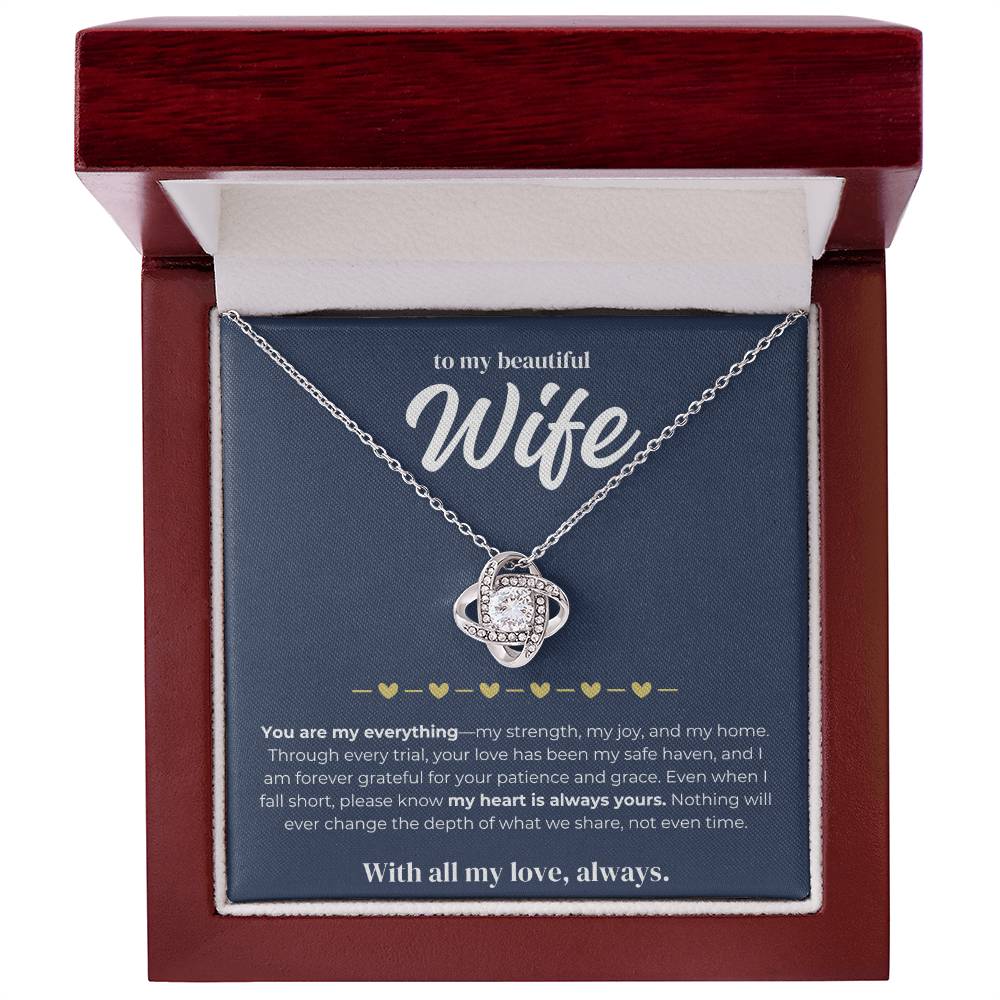 To My Beautiful Wife - Love Knot Necklace