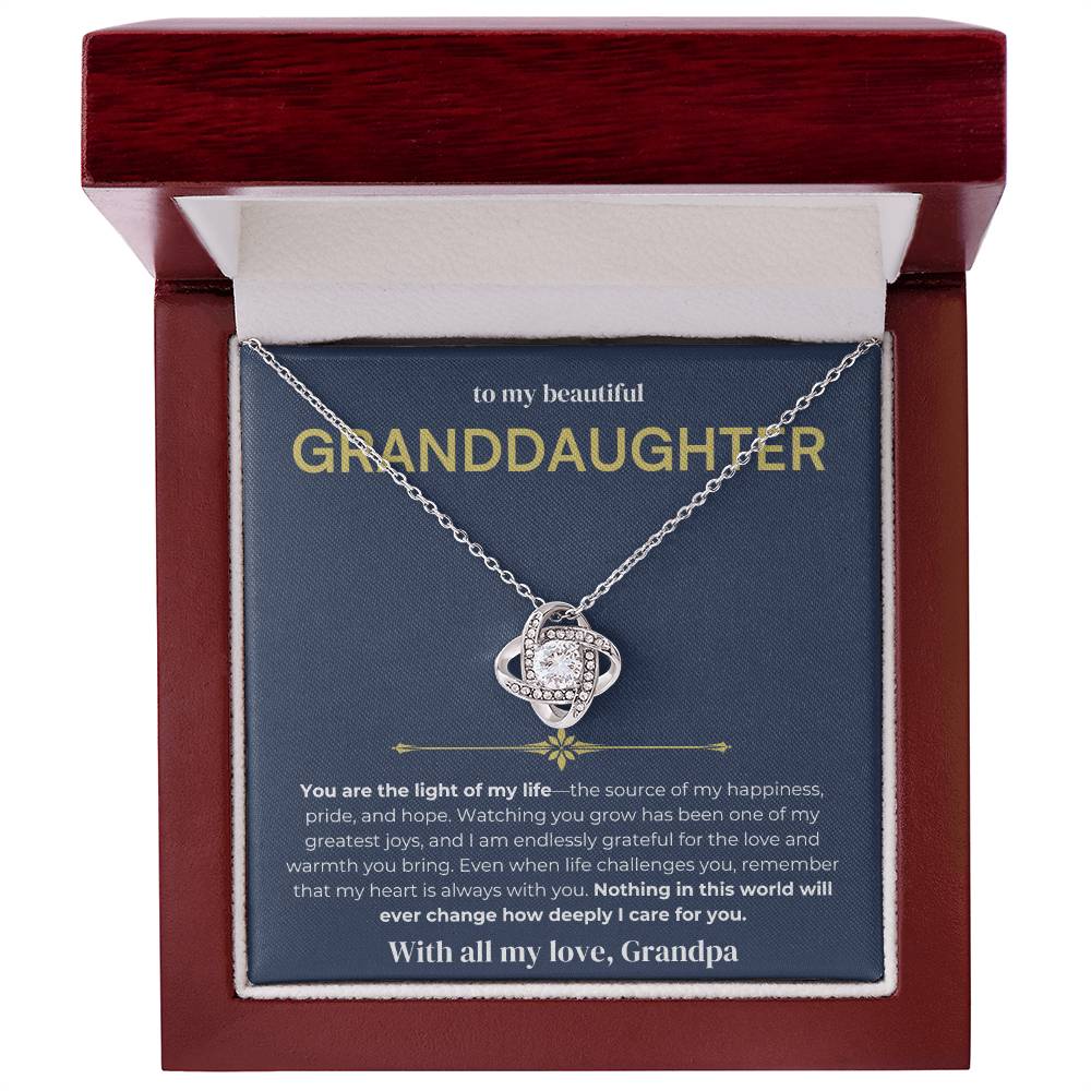To My Beautiful Granddaughter - Love Knot Necklace 3