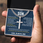 To My Son - Cuban Link Chain with Artisan Cross 2