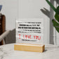 To My Husband - Acrylic w/ LED Light Wood Stand