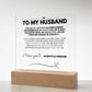 To My Husband - Acrylic w/ LED Light Wood Stand 5