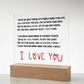 To my Husband - Acrylic w/ LED Light Wood Stand 3