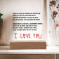 To my Husband - Acrylic w/ LED Light Wood Stand 2