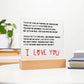 To my Husband - Acrylic w/ LED Light Wood Stand 2